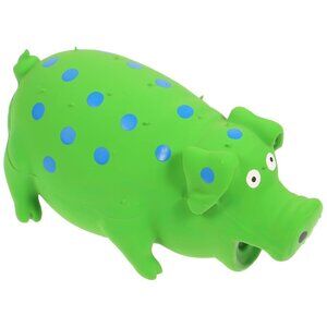 Multipet 9-Inch Latex Polka Dot Globlet Pig Dog Toy Green